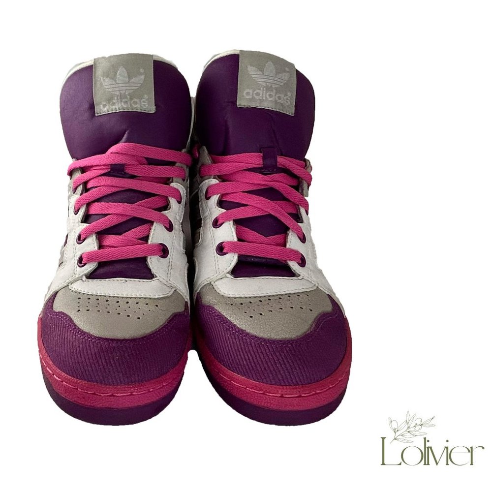 Purple and Pink Adidas High Tops
